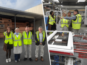 Photo de la visite de Menuiserie Reveau par les élus de l'Agglomération du Bocage Bressuirais